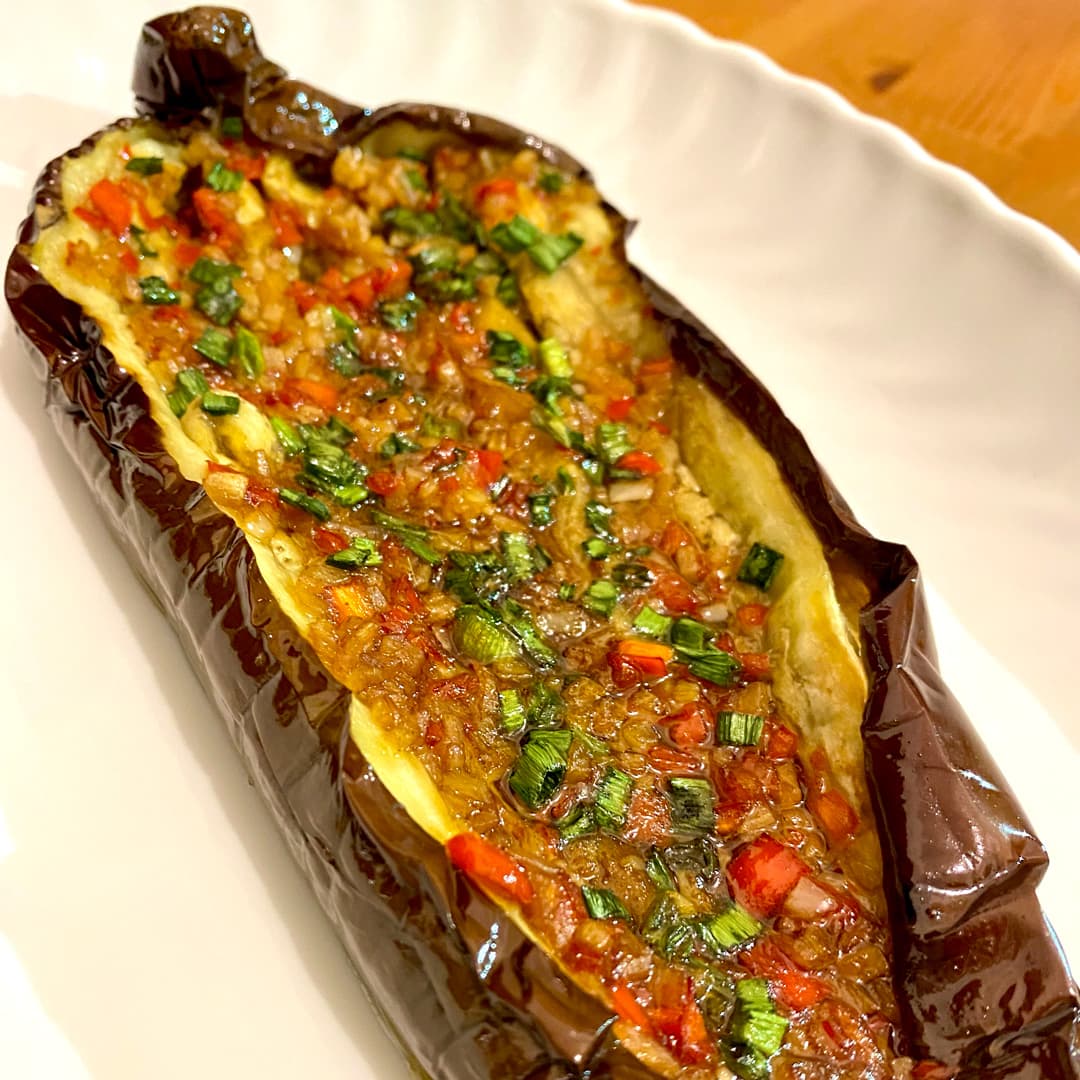 Aubergines en mode street food